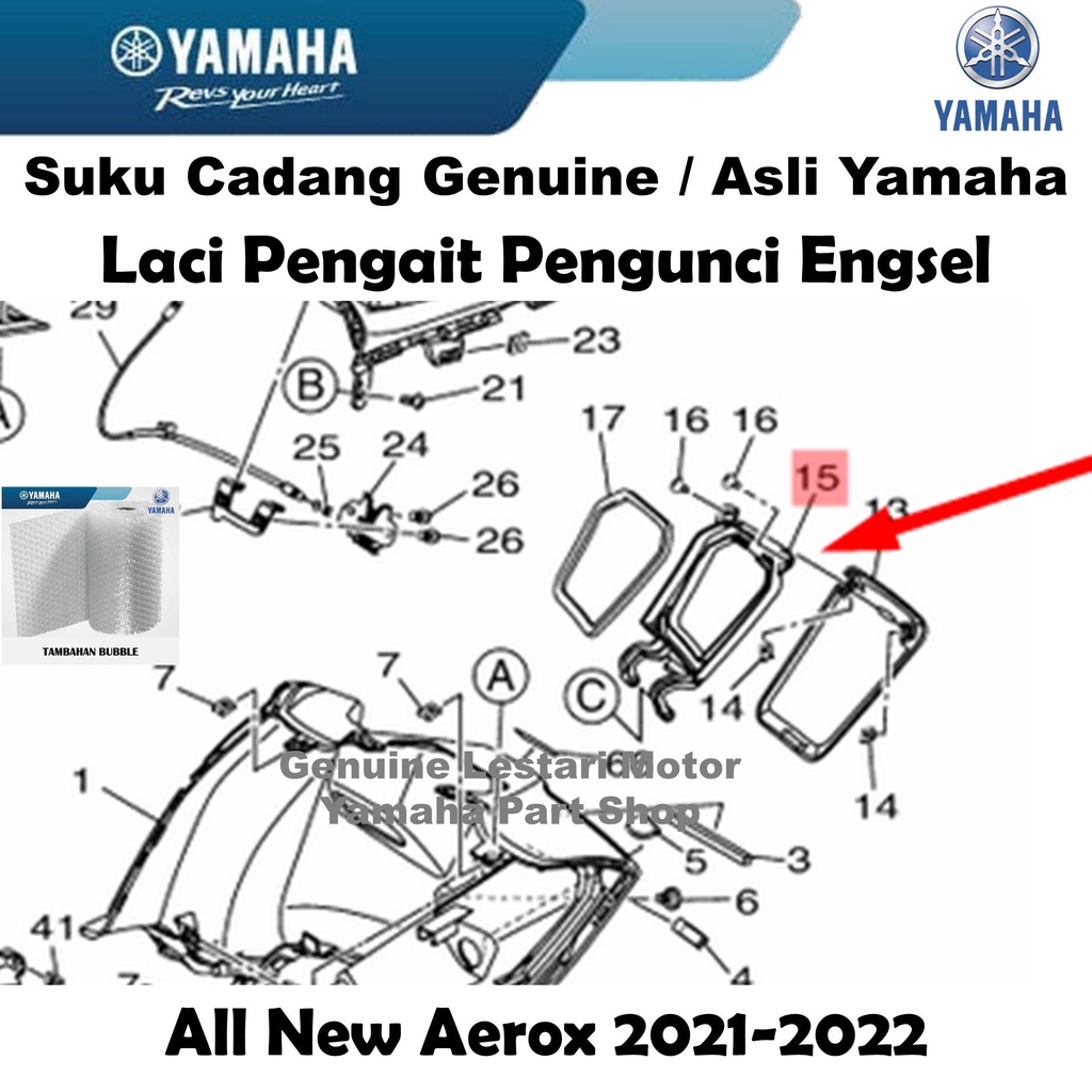 Laci Pengait Pengunci Engsel All New Aerox Asli Yamaha Surabaya