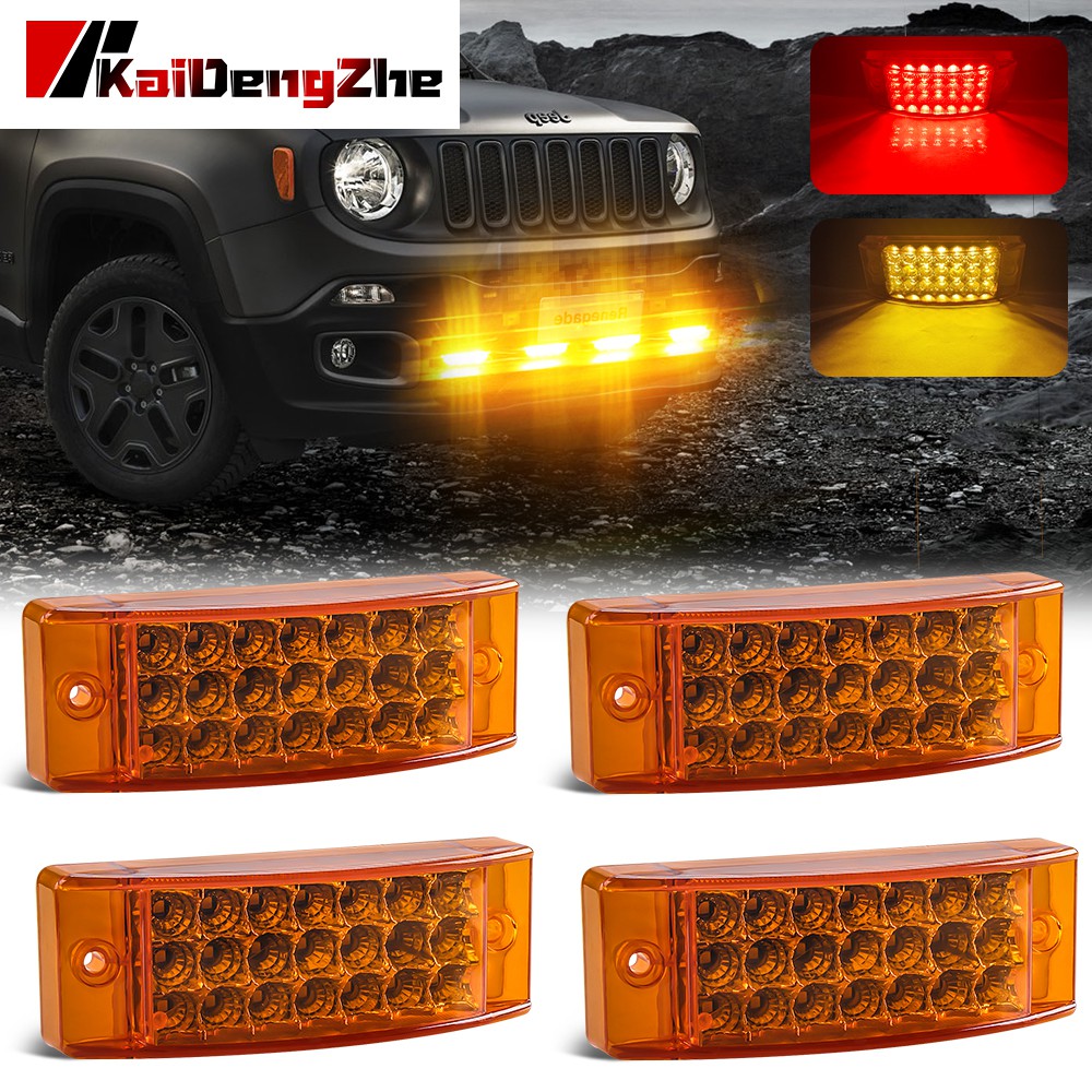 1pcs Lampu Peringatan Led 12v / 24v Anti Air Untuk Samping Mobil / Truk / Trailer