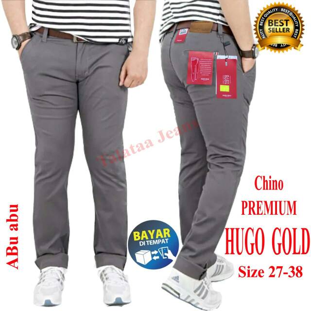 Celana Panjang Pria Chino HUGO GOLD Original Premium Size 27-38 - Chino Premium Hugo Gold  Panjang