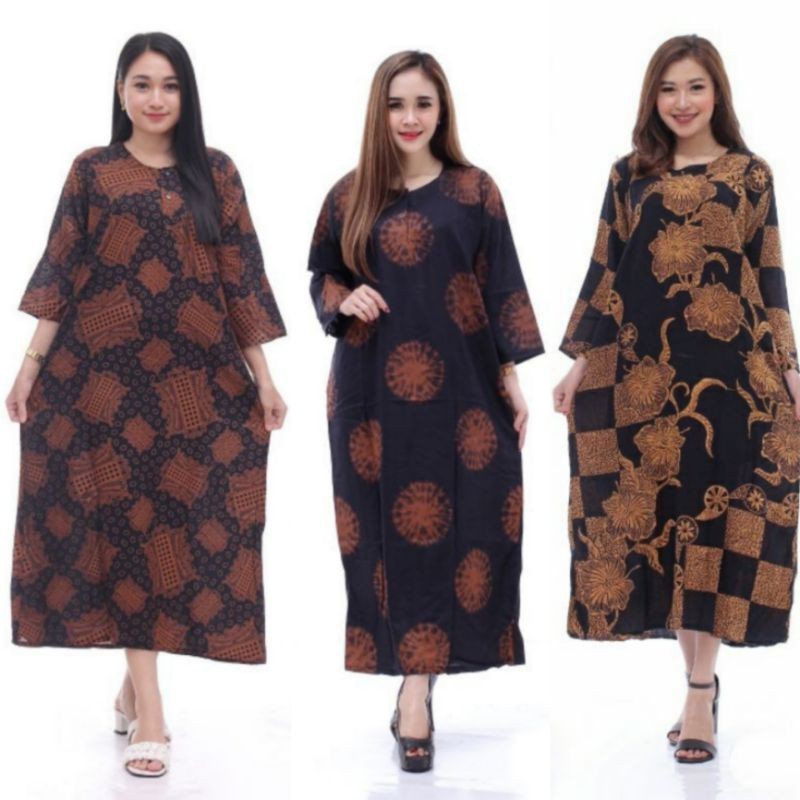  Daster  Batik  Daster  Bali Leher Kancing Busui Bumil 