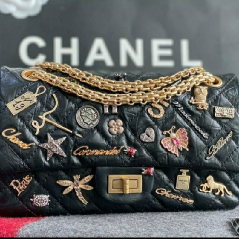 Tas chanel real ostrich reisseu lucky charm aged - HANDMADE