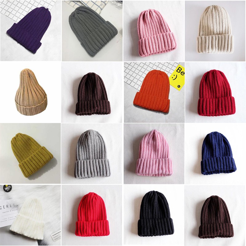 Men/'s Women Beanie Knit Ski Cap Hip-Hop Black Color Winter Warm Unisex Wool Hat