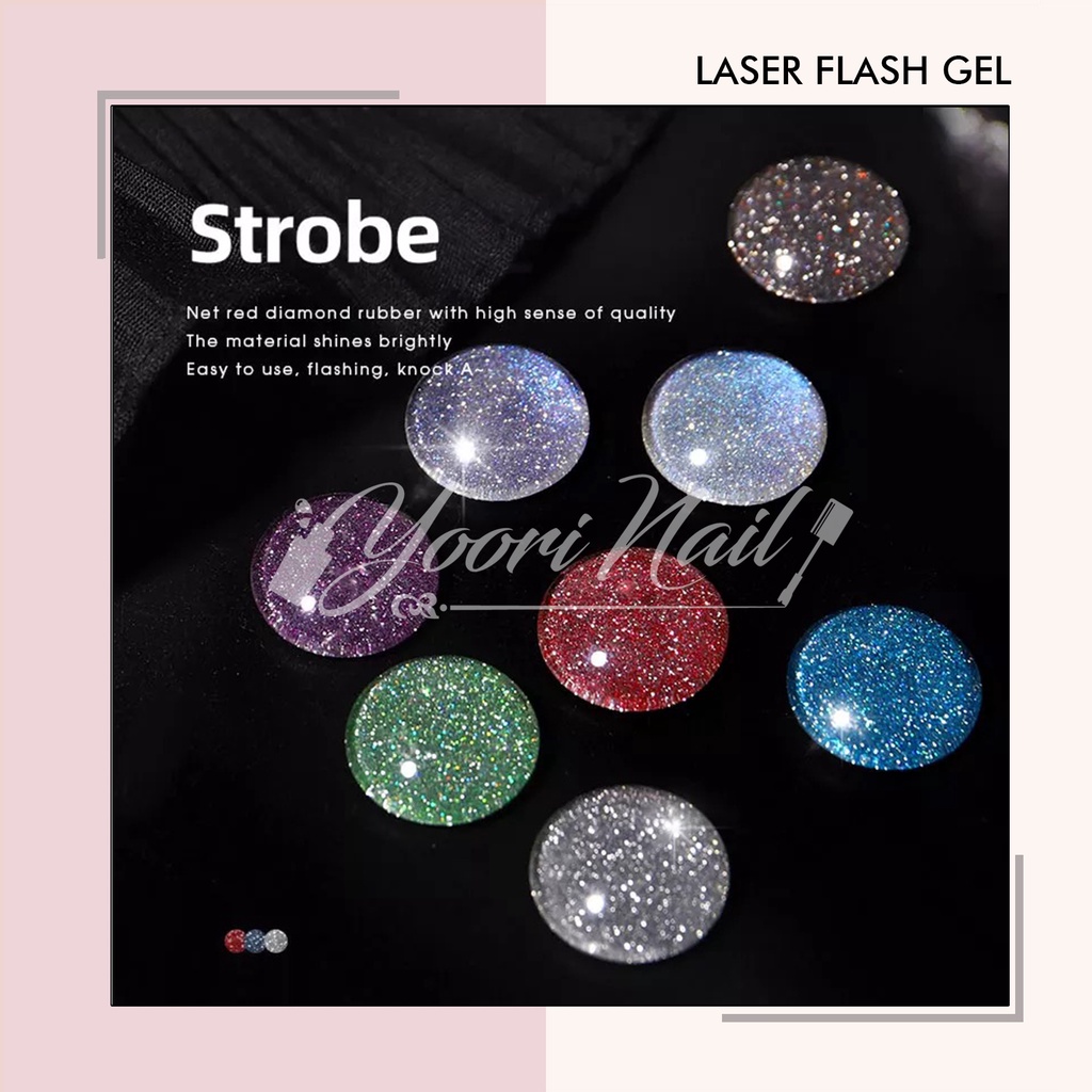 Laser flash gel uv led kutek gel flash 8ml nail art flash laser gel