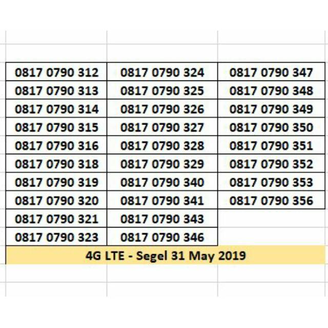 Kartu Perdana XL 11 DIGIT Angka Nomor Nomer Cantik Murah Nocan seri 0790 313 SEGEL 4G Super Bagus