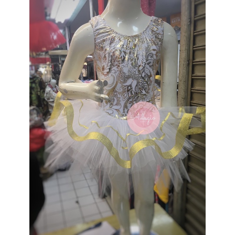 LEOTARD SENAM GYM BALLET ATASAN BALET METALIK PERAK SILVER PAKAIAN BAJU BALET NATAL KOSTUM TARI ANAK