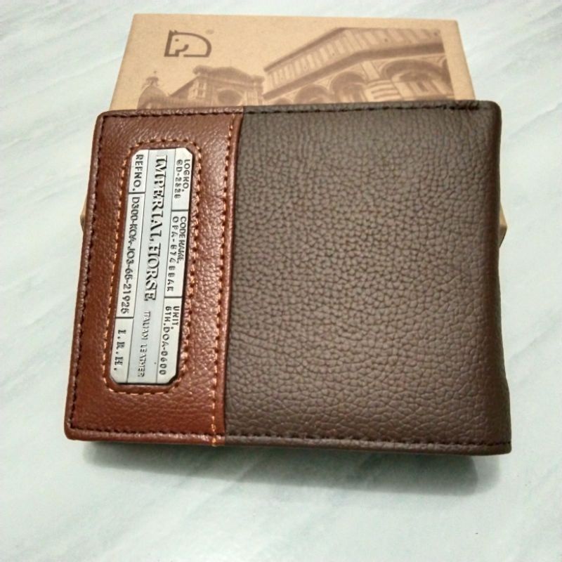 dompet kulit lipat dua model plat