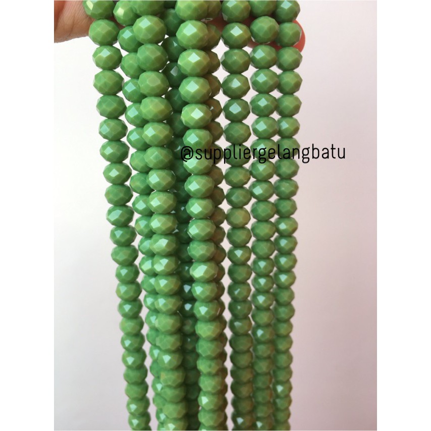 Crystal Ceko Doff 10mm GREEN HIJAU Aksesoris Bahan Perhiasan Wanita aksesoris craft beads supplier