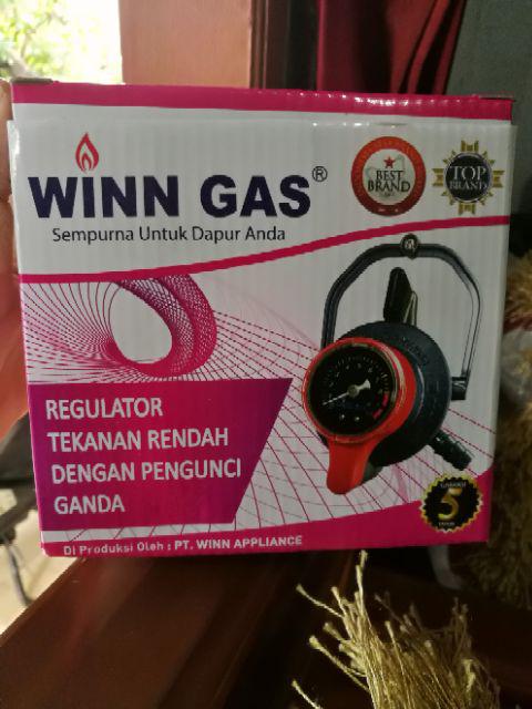 Regulator Winn Gas W-900 M Regulator Gas Lpg Pengaman Triple Lock Dan Meteran W900m