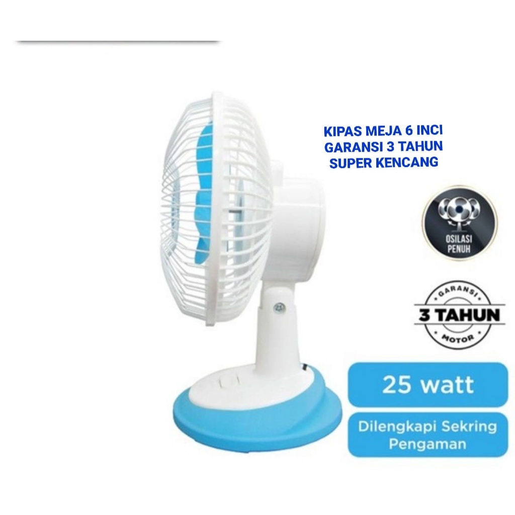 G58 SEKAI DESK FAN KIPAS ANGIN MEJA 6 INCI TABLE DUDUK PENDINGIN COOLING UDARA 25 WATT CEPAT PUTARAN DIJAMIN KENCANG MESKIPUN KECIL SANGAT HEMAT ENERGI DAN TIDAK BERISIK SERTA DILENGKAPI DENGAN SEKRINGHARGA TERJANGKAU TETAPI TETAP BERKHUALITAS