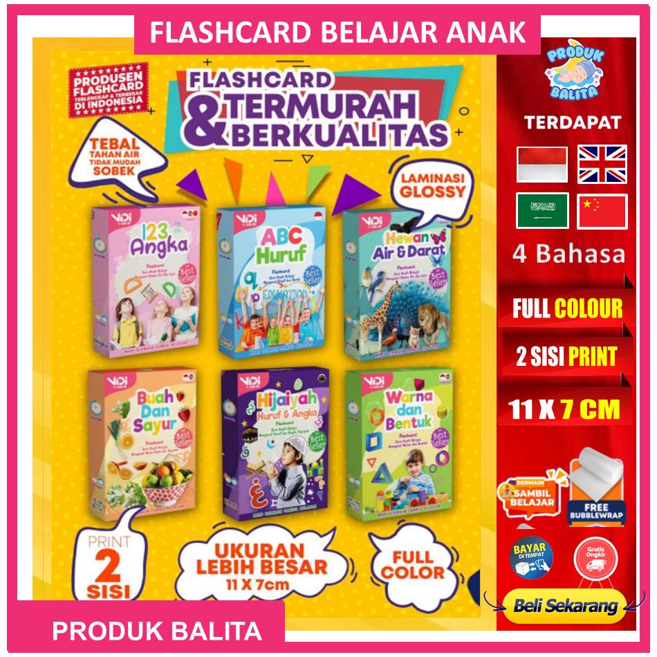 Vidi FlashCard Anak Kartu Edukasi Untuk Belajar Anak Termurah Dan Berkualiatas