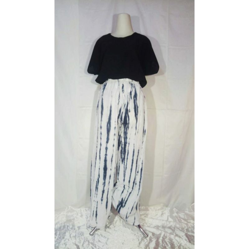Celana Kulot Tie Dye/Kulot Tie Dye/Kulot Bali/Kulot Tie Dye Bali/Tie Dye Putih Abu