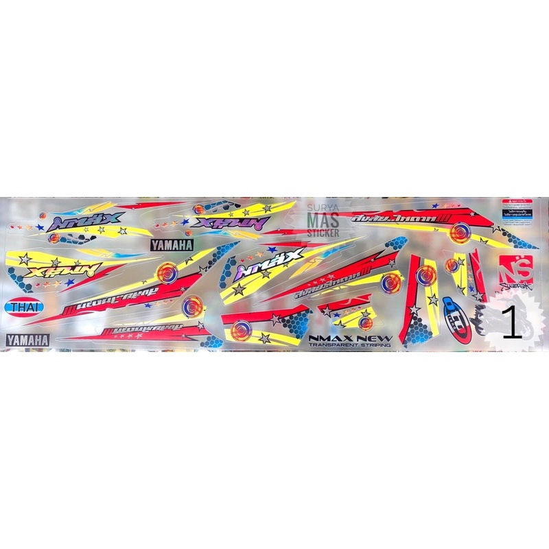 stiker striping nmax hologram transparan les bodi motor yamaha decal uv