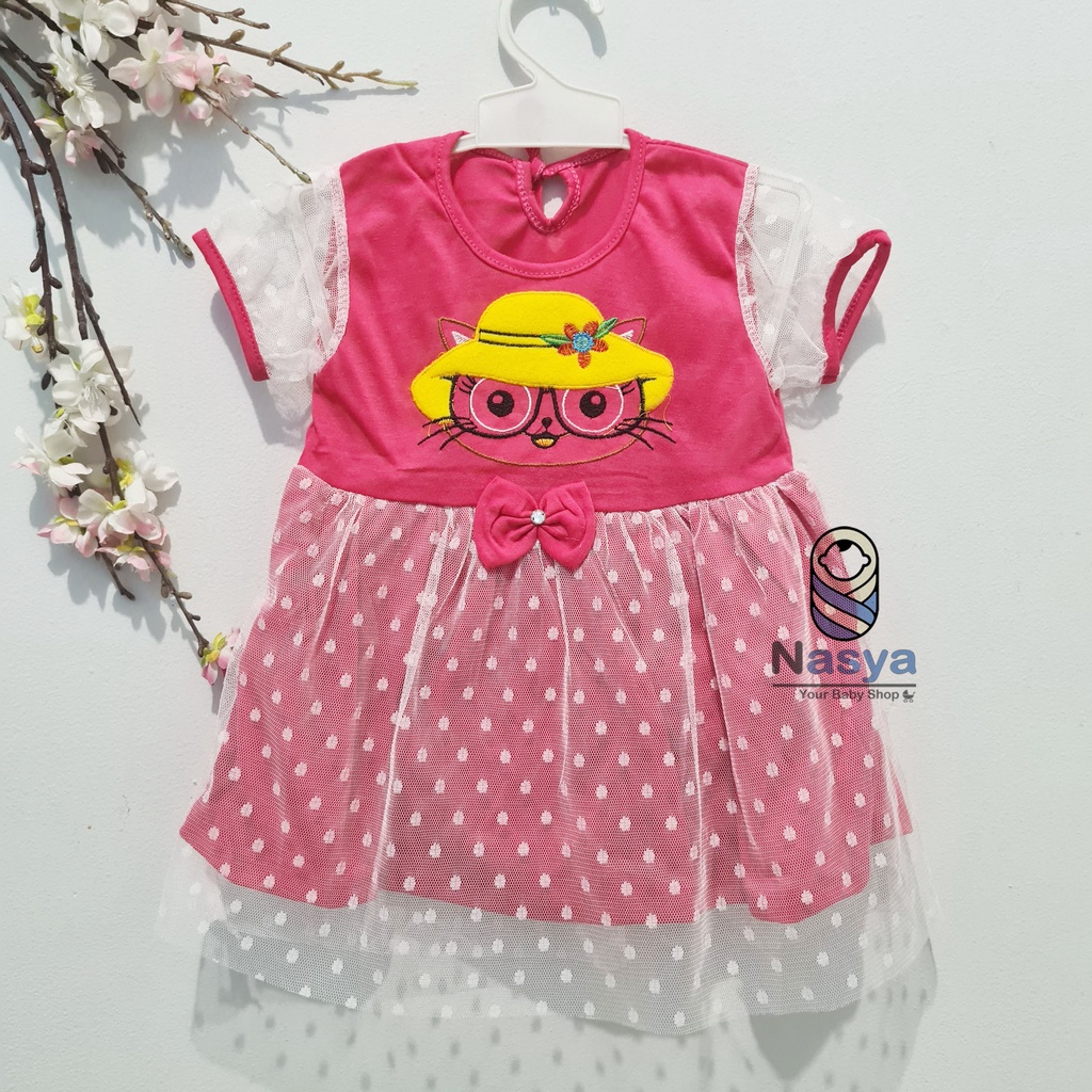 [MM-020] Baju bayi dress 0 - 6 bulan motif cartoon