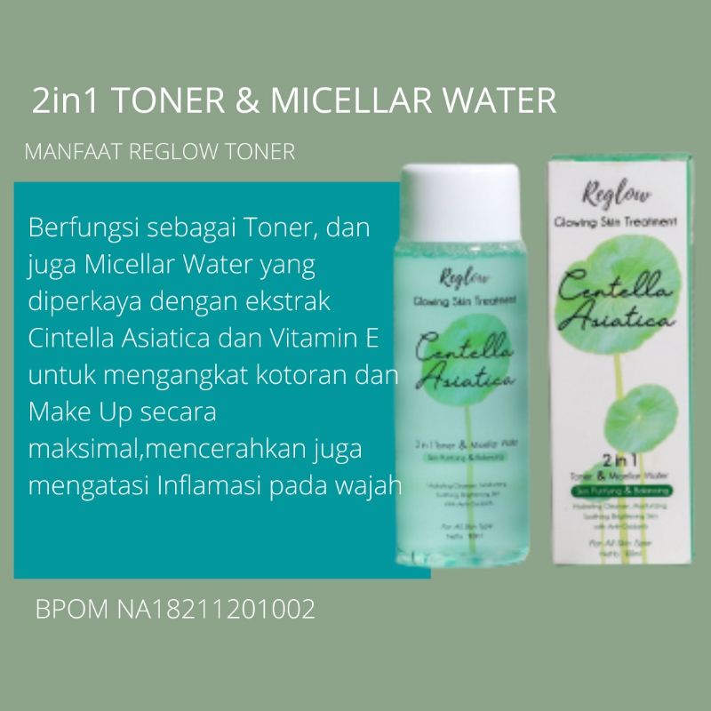 Reglow Double Cleansing Micellar Water dan Facial Wash BPOM HALAL 100% Perawatan kulit