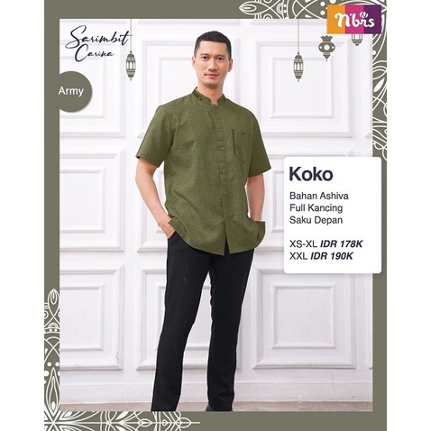 PROMO CARINA KOKO - SARIMBIT NIBRAS 2021 - KOKO ATASAN PRIA DEWASA LENGAN PENDEK
