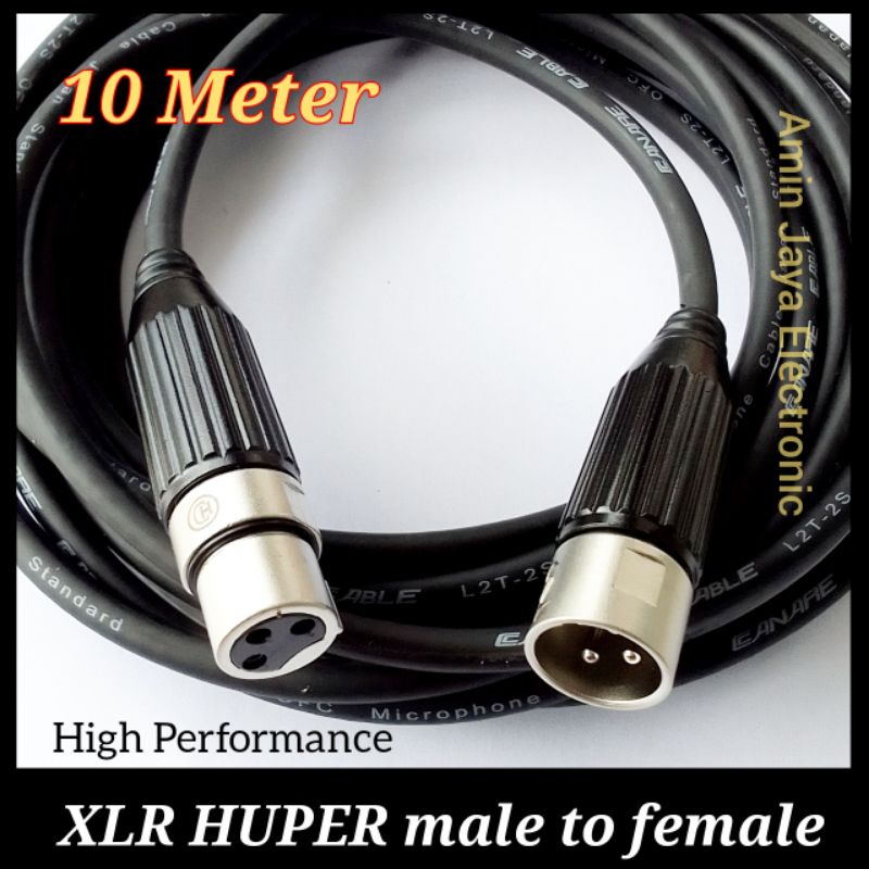 Kabel XLR male to female high perfomance kabel canare 10 meter