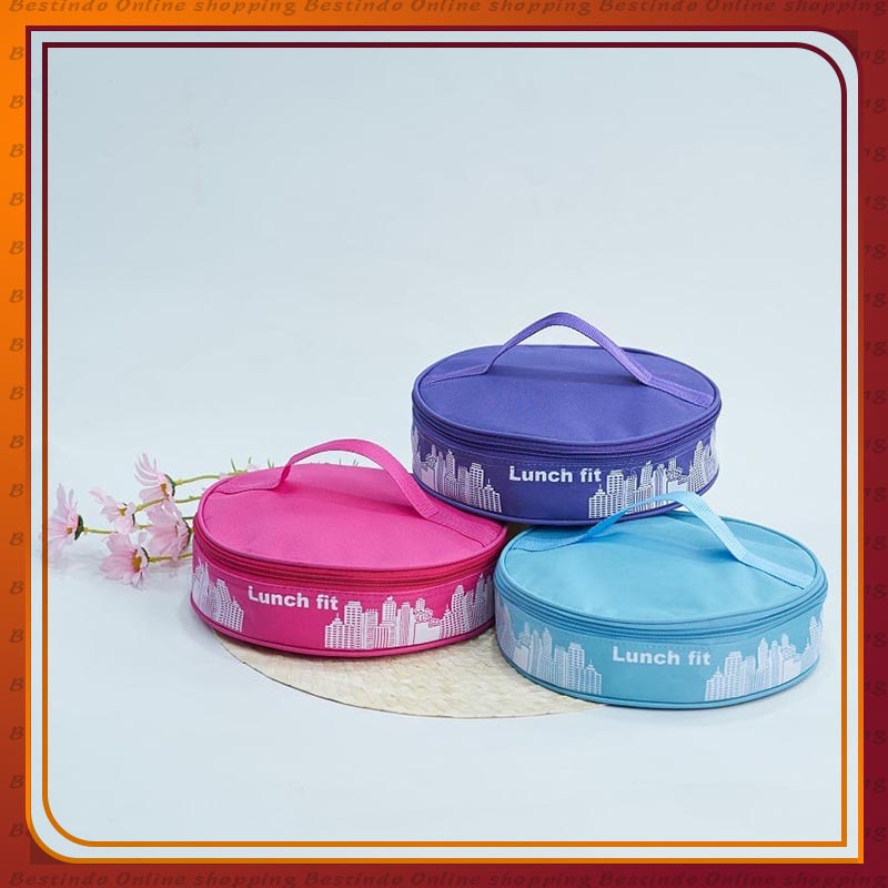 Tempat Makan Plus Tas | Marvel Lunch Bag Set / Kotak Makan Plastik 3 Sekat / Bekal Makan Bulat