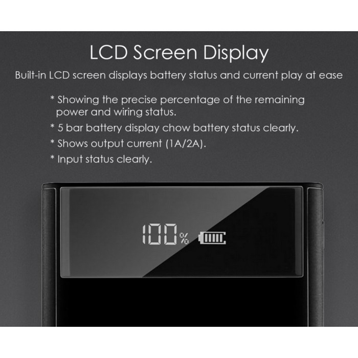 Pisen Lcd Power Bank Station 20000Mah Powerbank - Garansi 18 Bulan - Putih