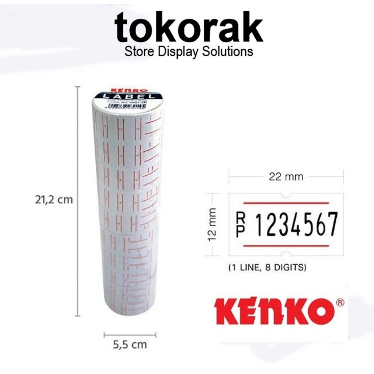 KENKO STICKER LABEL HARGA 1 BARIS LINE ISI REFILL PRICE LABEL MX5500