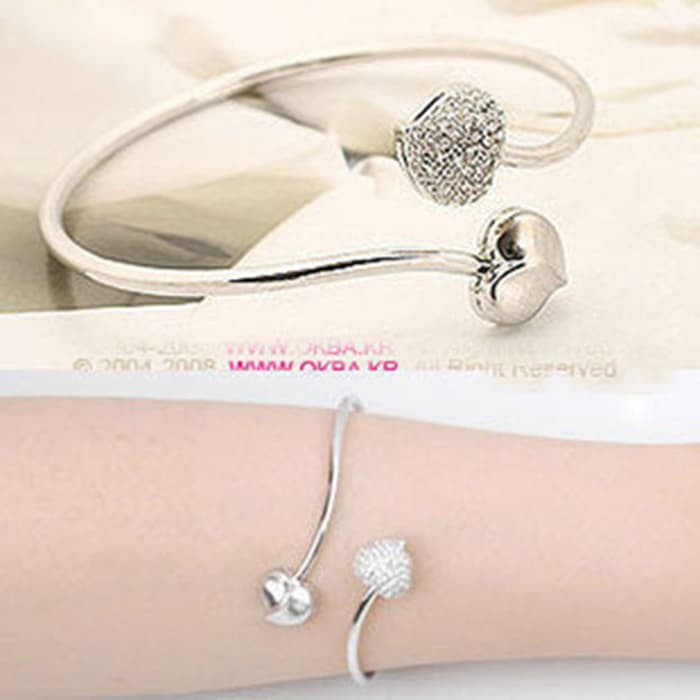 NEW GELANG SILVER HATI / BRACELET LOVE HEART JGE002 GL286