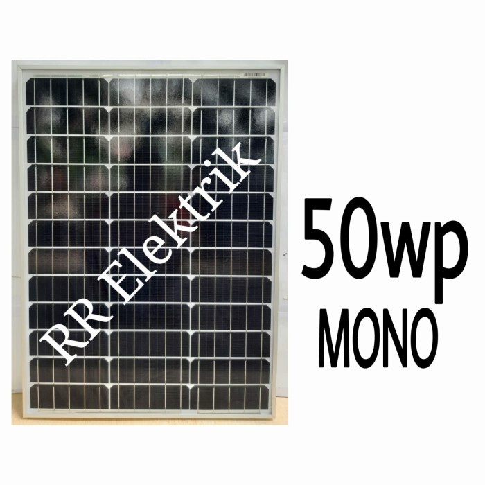 Solar Panel / Solar Cell / Panel Surya 50Wp Monocrystalline 50 Wp Mono