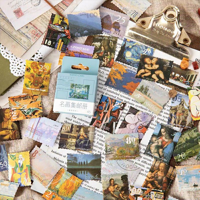

Stiker retro perangko Sticker 45pcs DIY Journal/Scrapbook/dairy