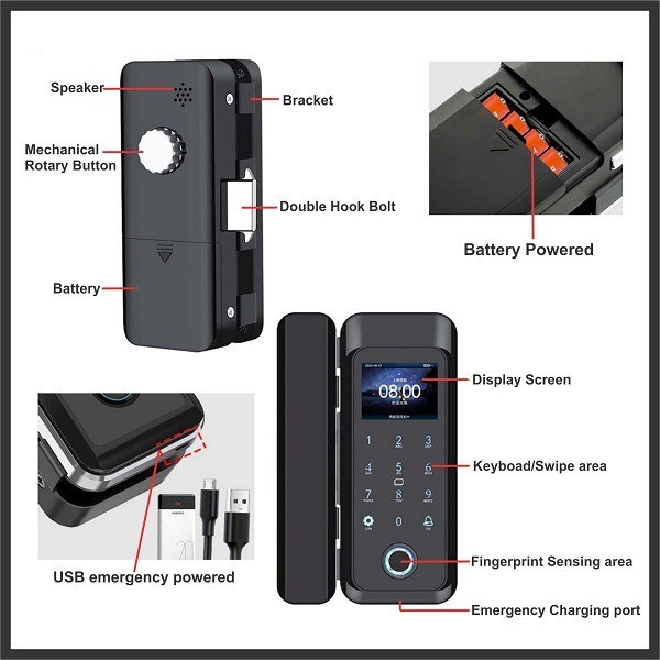 Digital Finger Print Door lock / Access Control / Kunci Pintu - PINTU SLIDING l NEW21