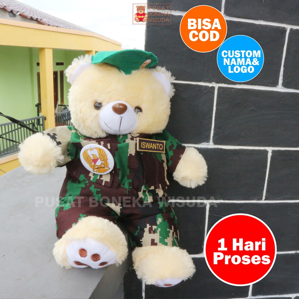 Boneka Wisuda TNI AD AU AL Kopassus Raider Army Boneka Akademi Militer Tentara Boneka Kostrad Akmil Profesi Kenaikan Jabatan Wanita Persit Upacara Souvenir Murah Cantik buat Saudara Kaka Suami Pasangan Istri Ukuran Medium Kado Hadiah Gift Rekomendasi