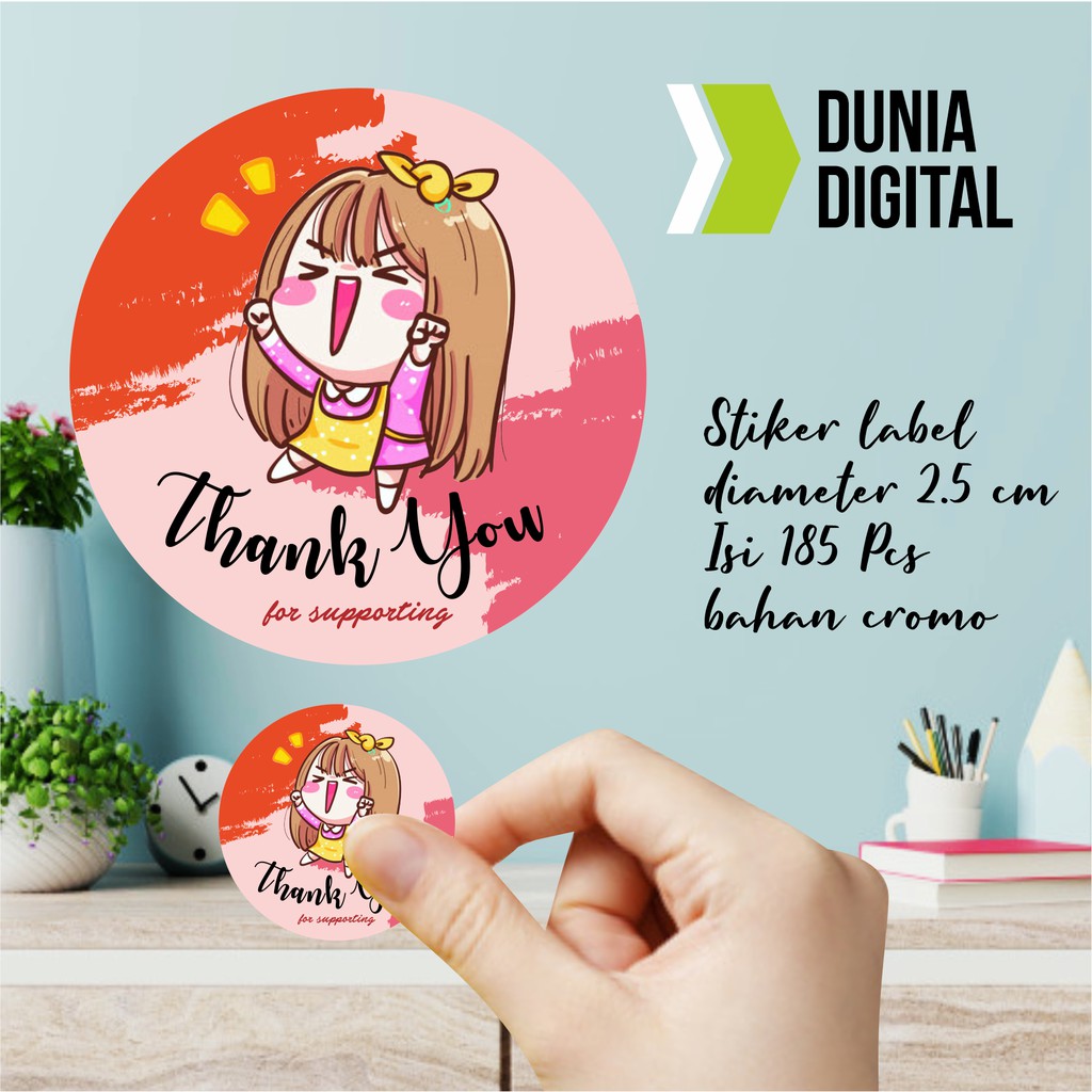 

Thank You Label Cute 2.5cm isi 185pcs D