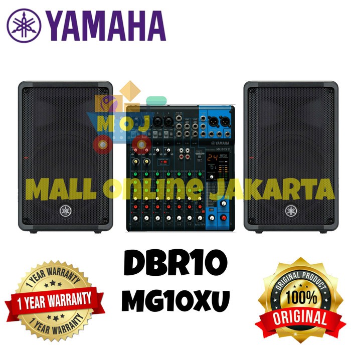 paket yamaha 10 inch speaker aktif dbr 10 mixer mg10xu aktiv