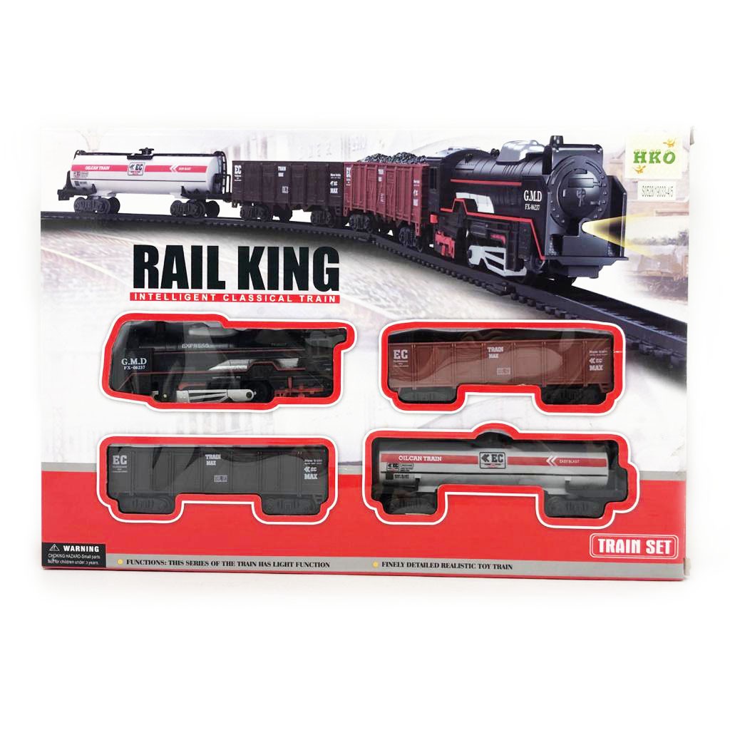 Mainan Kereta Api Rail King Railking Special SUARA dan lampu 4 Gerbong