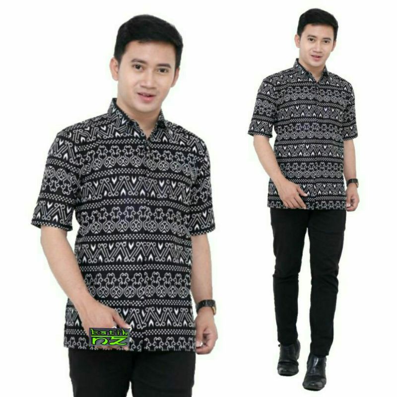 Baju Batik Pria Batik Pria Batik Lengan Pendek Batik Pria Lengan Pendek-Semut hitam