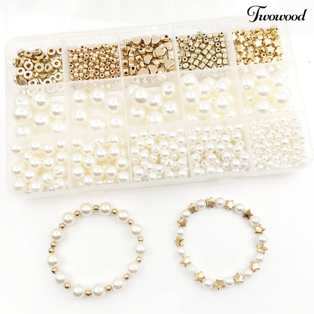 Twowood 1 Set Loose Beads Eye-catching Smooth Surface Resin Jewelry Beads Bracelet Necklace Accessories Set for Home