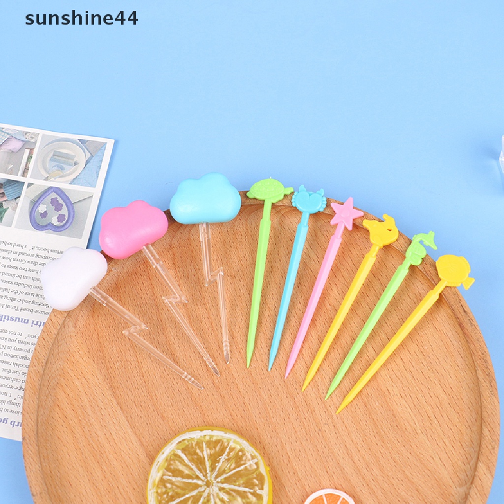 Sunshine 6 / 20pcs Garpu Buah / Kue / Snack Mini Motif Kartun Untuk Anak