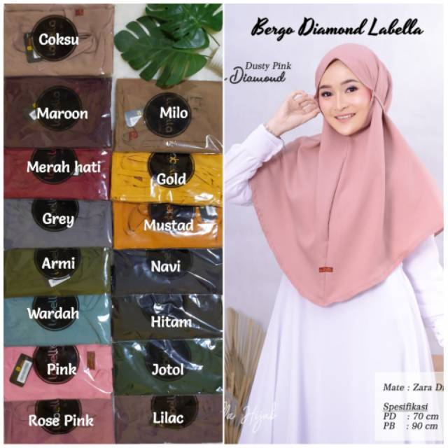 Restock Bergo Diamond ori labella hijab