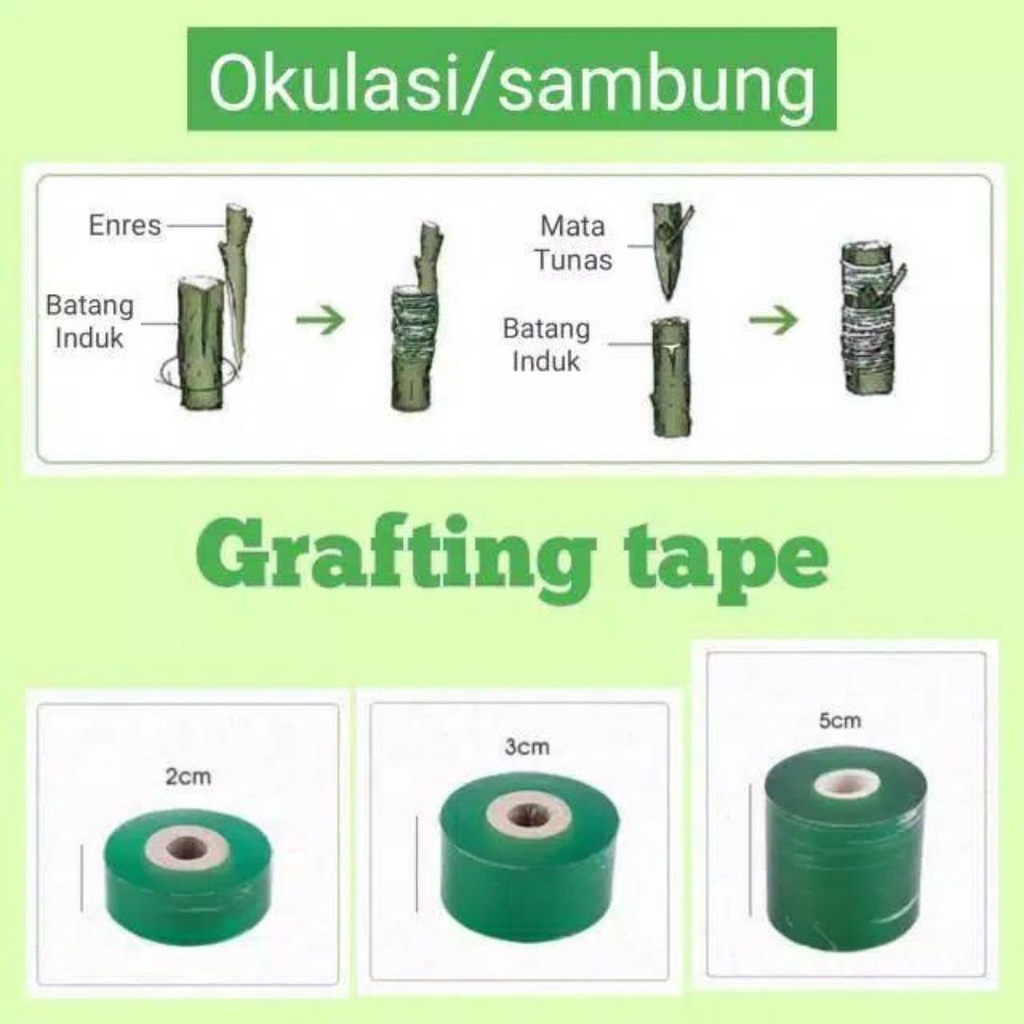 Grafting Tape Parafilm Plastik Okulasi Polyolefin 3cm x 100m FEFARM