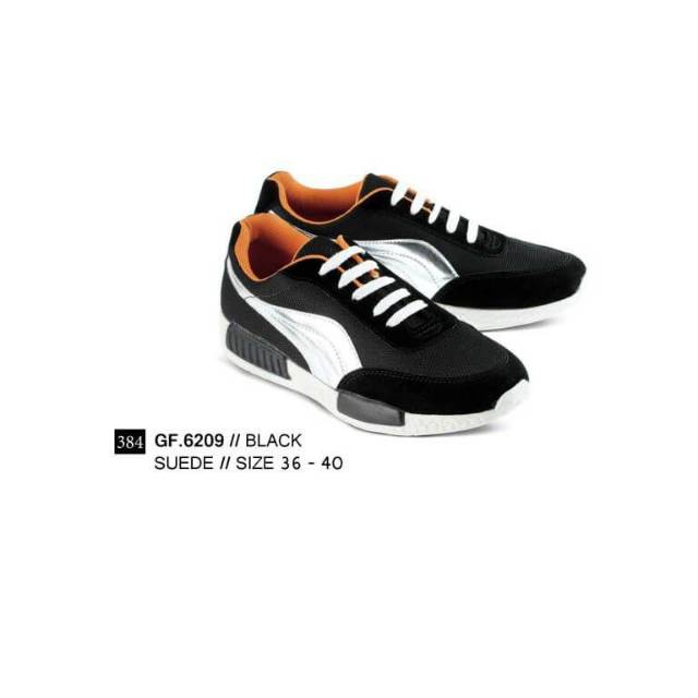 SEPATU SNEAKERS/SEPATU SPORT HITAM WANITA - GF.6209