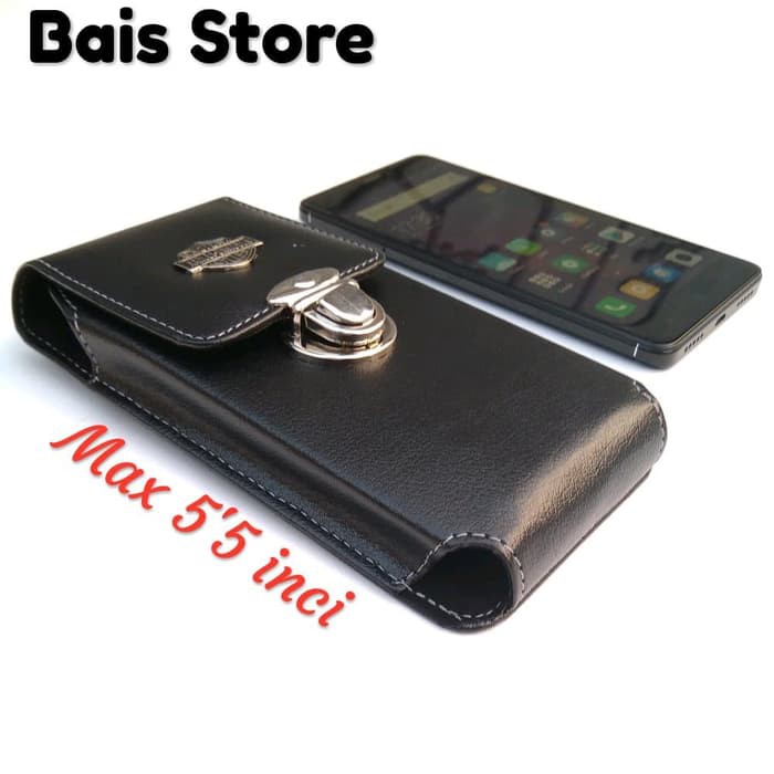 TERMURAH / DOMPET HP SAMSUNG / TAS PINGGANG PRIA KULIT SINTETIS ORIGINAL - Hitam