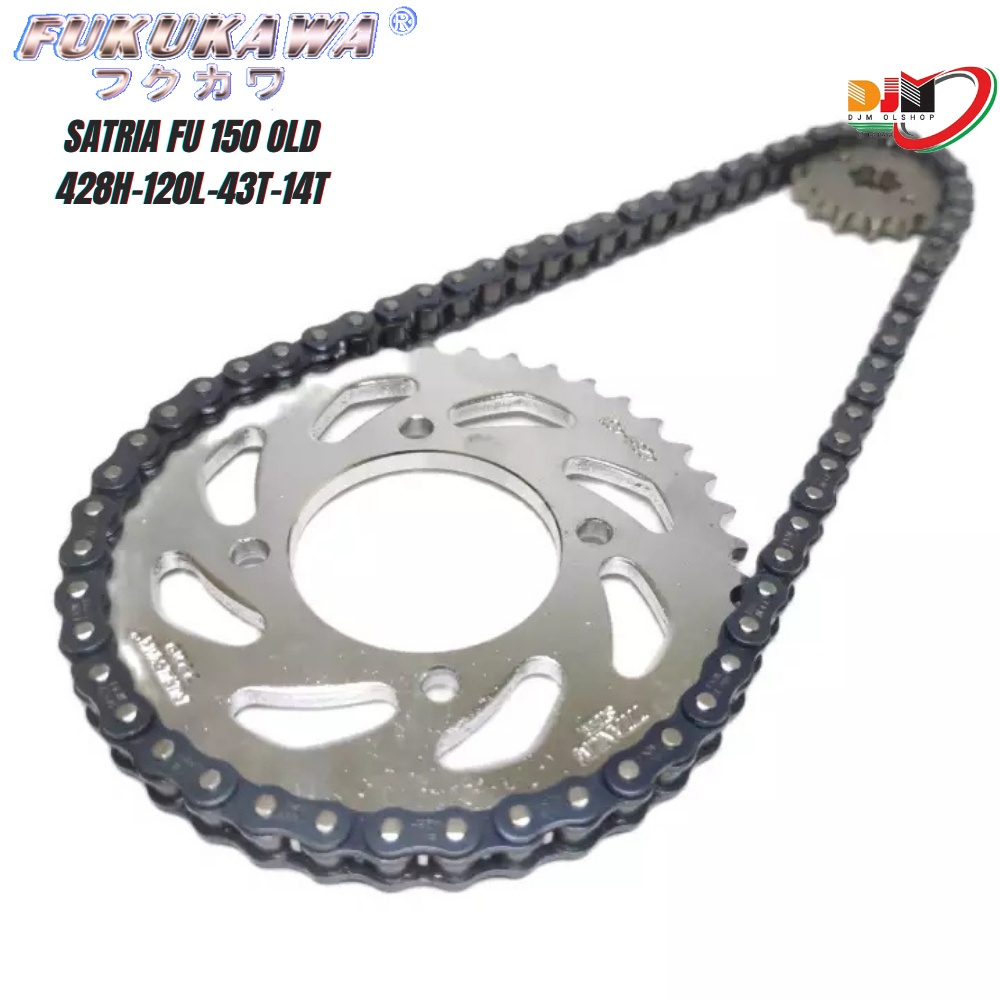 Gear Set Fukukawa Satria Fu 150 Rantai 428H-120L- 43T-14T