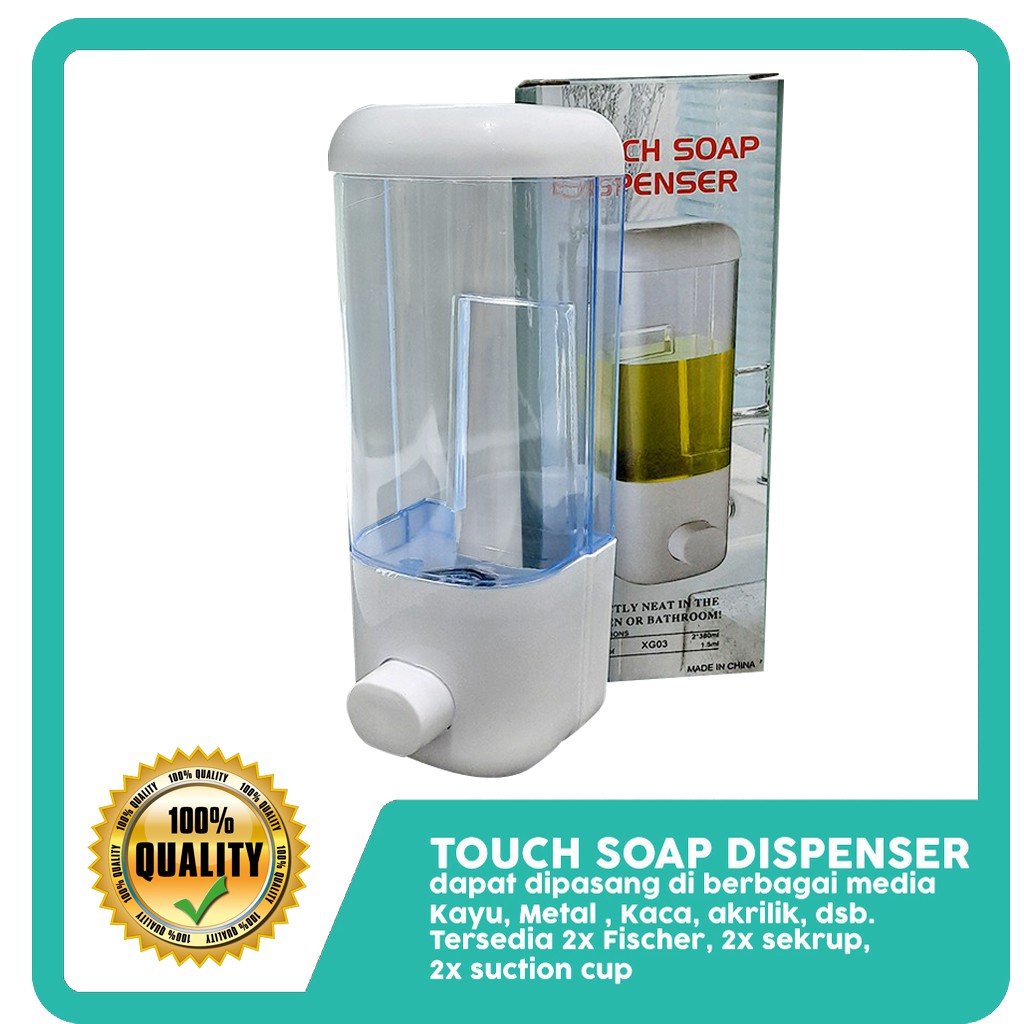 Soap Dispenser | Dispenser Sabun media tempel Kaca , kayu , dinding beton