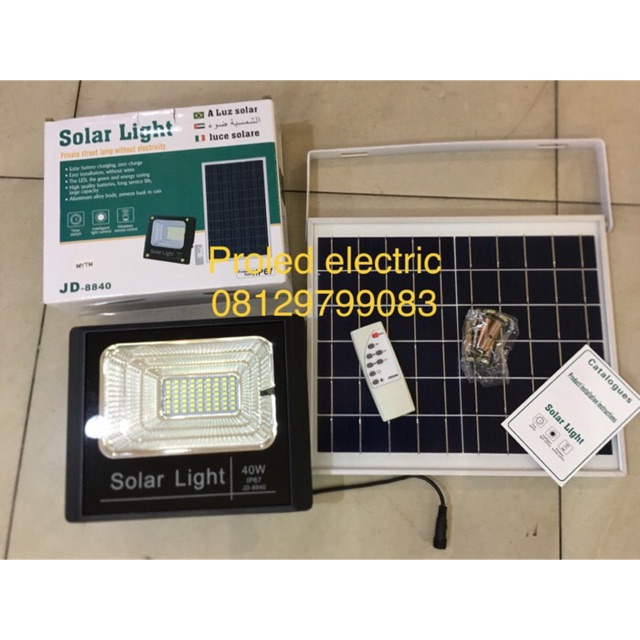 Lampu led solar panel 40w 40 w taman led solar sel panel surya all in