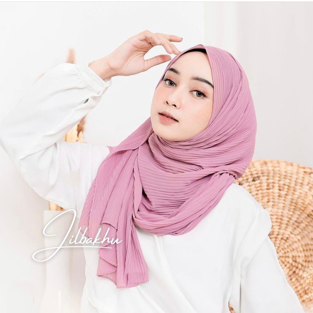 TERMURAH PASHMINA FULL PLISKET CERUTY BABYDOLL / TANPA GARIS TENGAH 180X75