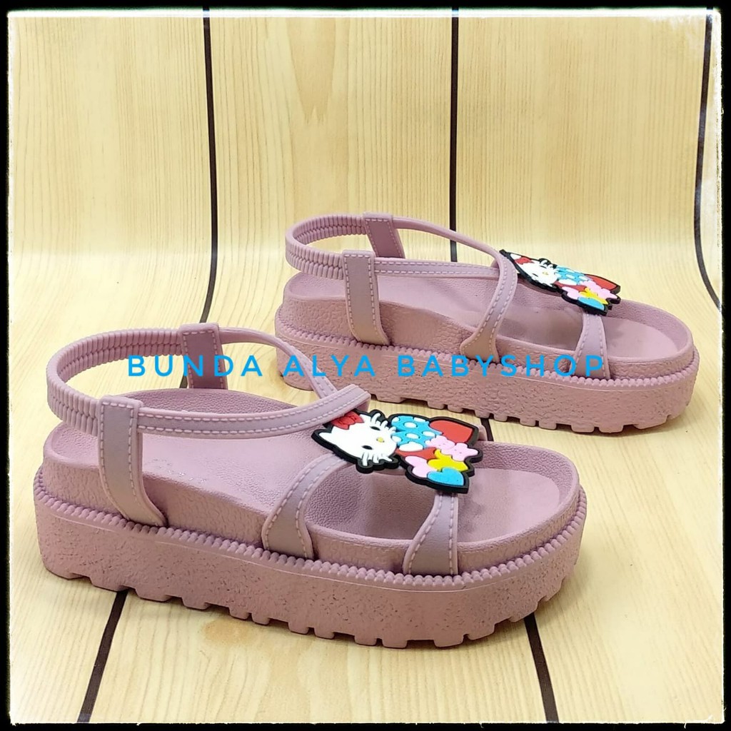 Sandal Anak Perempuan Jelly Usia 2 3 4 5 6 7 Tahun PINK - Sandal Anak Cewek Heels Tali Size 24 - 35 Karet Anti Licin