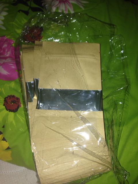 Standing Pouch Kraft Alufoil + Zipper 12x20cm Isi 100 Pcs