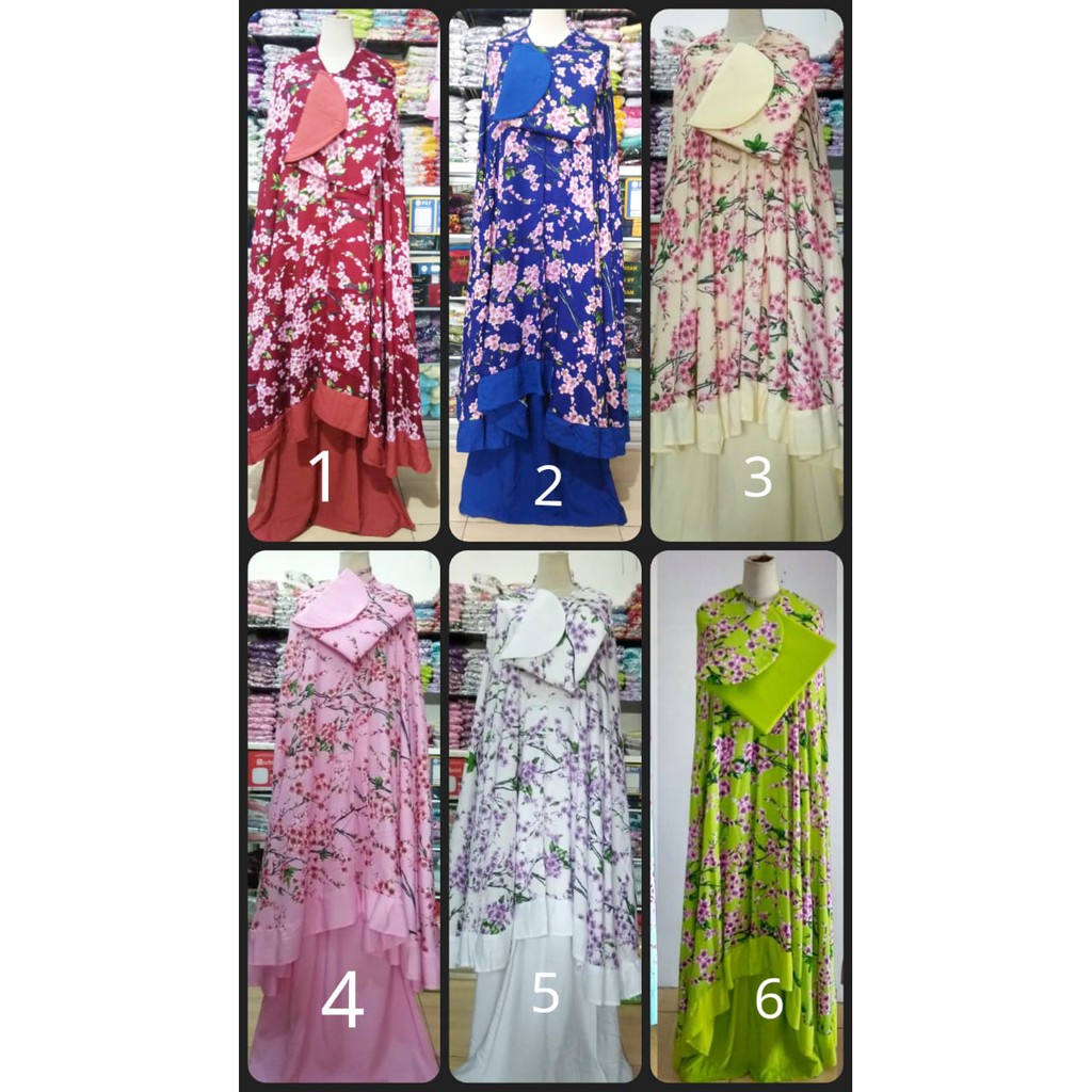 MUKENA BALI SUPER JUMBO EXCLUSIVE - SAKURA JEPANG (MOTIF ATAS)
