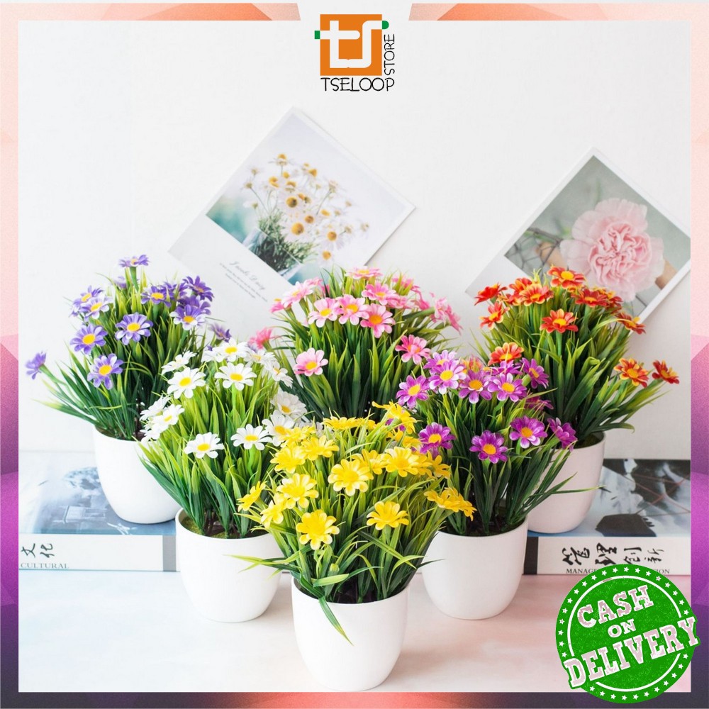 OFM-C35-37 Ornamen Pot Bonsai Pajangan Dekorasi Rumah Tanaman Bunga Hias Plastik Artificial Flower-7