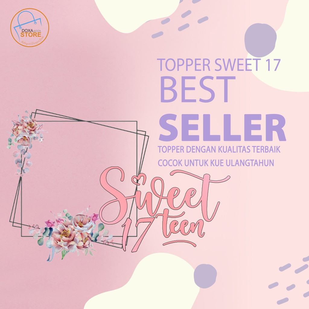 Topper Cake Happy Birthday Costum SWEET SEVENTEEN 01