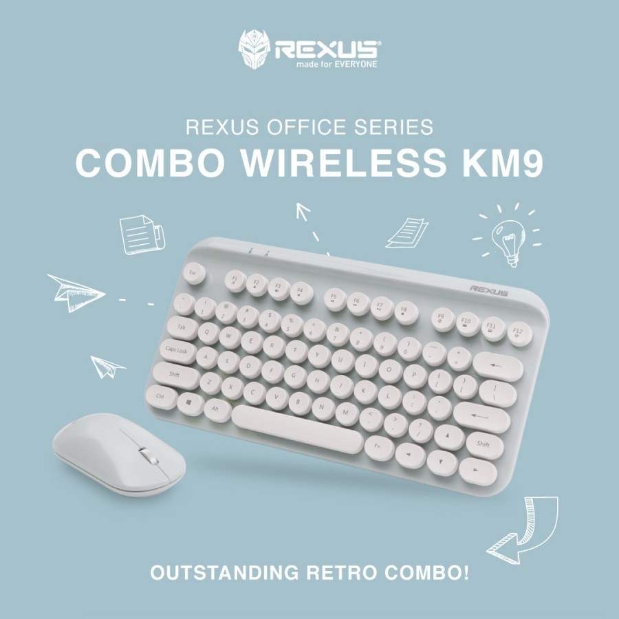 Trend-Rexus Keyboard Mouse Wireless Keyboard Wireless KM9 Combo