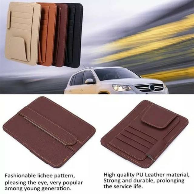 DOMPET KARTU E TOLL CARD HOLDER SUN VISOR MOBIL CAR ORGANIZER KARCIS PARKIR