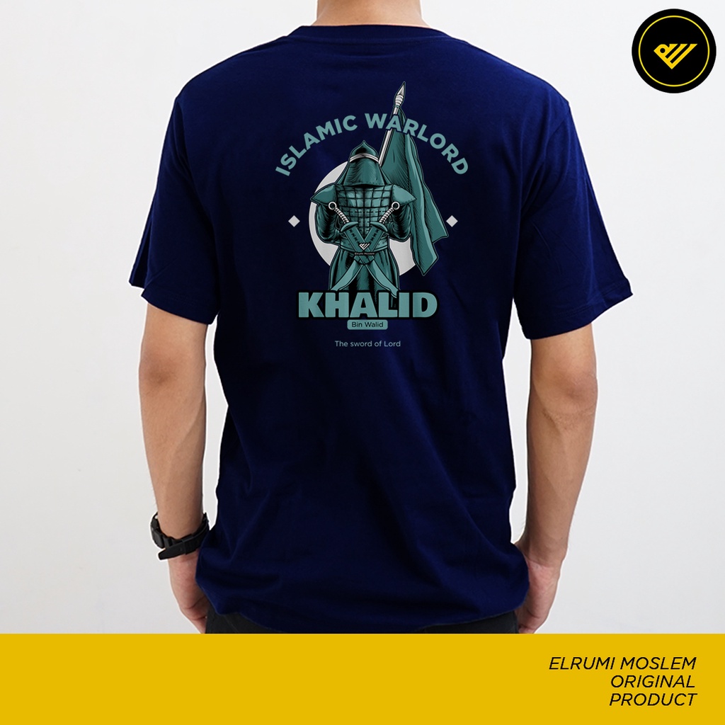 Elrumi Moslem Edisi Khalid bin Walid / Baju Kaos Dakwah / Baju Kaos Islami / Baju Muslim / Distro Muslim
